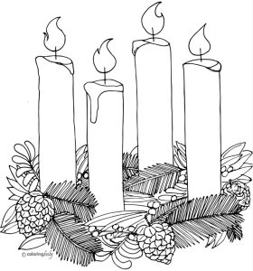 Advent wreath coloring holy