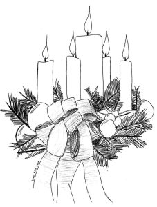 Advent wreath with a bow coloring page coloring photos 1