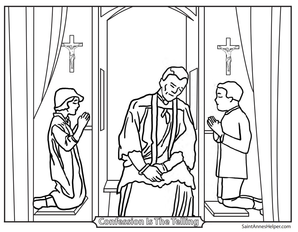 Confession Coloring Pages And Drawing - The Catholic Homeschool