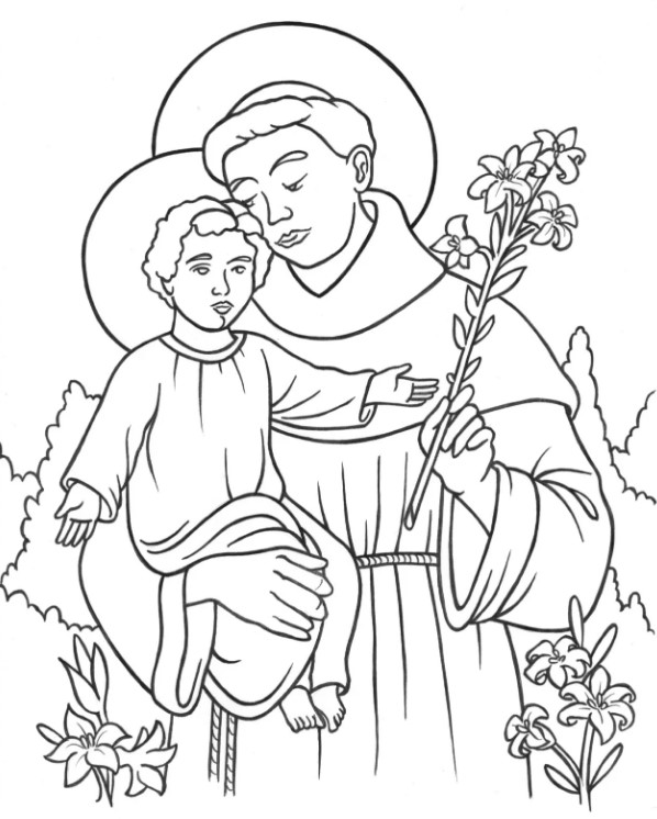 St. Anthony Coloring Pages And Drawing - The Catholic Homeschool