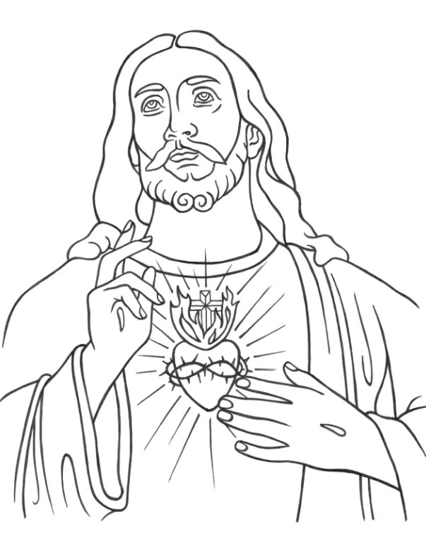 Sacred Heart Coloring Pages And Drawing - The Catholic Homeschool