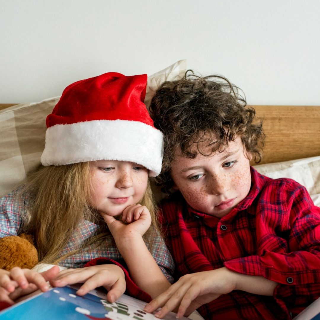 Advent books kids reading canva